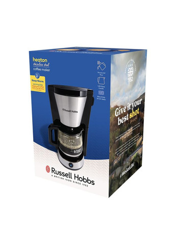 Кофеварка Heaton, 1.25л, молотая, черносеребряный Russell Hobbs (314779182)