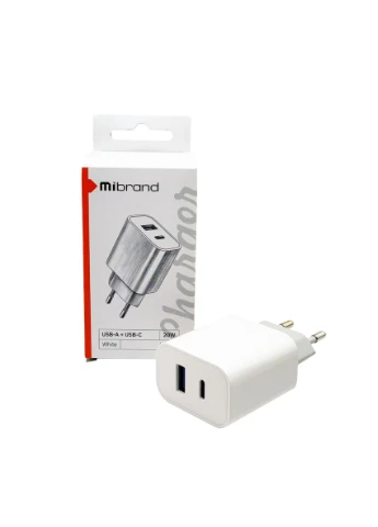 Сетевое зарядное устройство 20W PD + Quick Charger USB-A + USB-C White (MIWC/15UCW) Mibrand MI-15 (361347580)