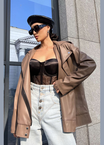 Світло-коричнева демісезонна демісезонна жіноча куртка косуха Liton