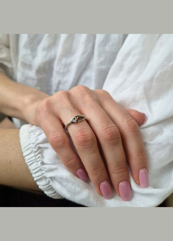 Срібна каблучка Змія з Білим каменем 18.5 розмір срібло 925 проби чорнене 4356ч 2.20г No Brand (338185600)