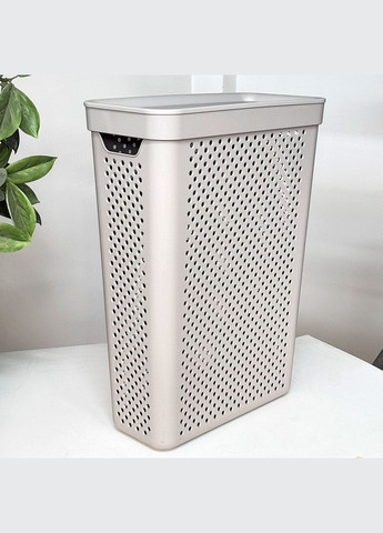 Корзина для белья узкая с крышкой 25 л Simple Какао Алеана (364195619)