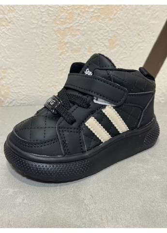 Цветные зимние демисезонные ботинки детские цвет черный 10926 No Brand