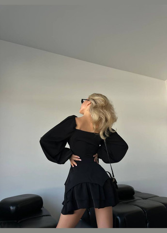 Чорна кежуал сукня N.Family однотонна