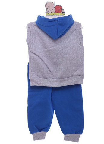 Блакитний демісезонний костюм трійка на флісі для хлопчика трикотажний 34 блакитний 68 см (37423) BABYKROHA