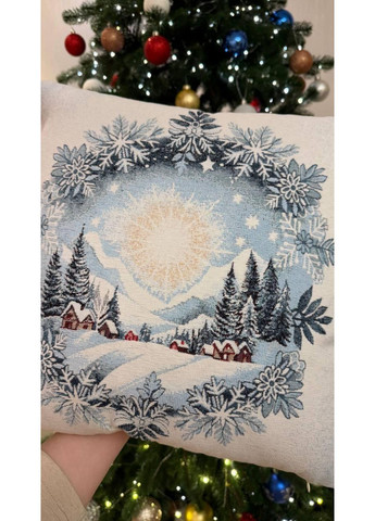 Наволочка Новорічна “Зимова казка” 45х45 см двостороння гобеленова No Brand (363975907)