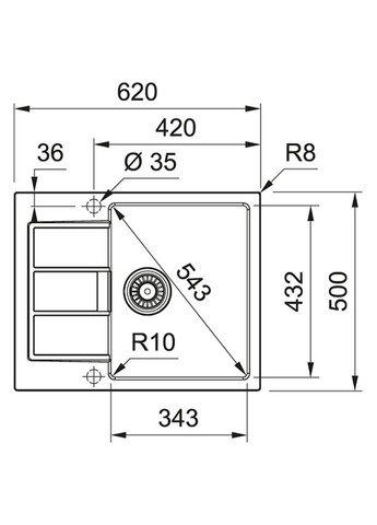Кухонна мийка Sirius 2.0 S2D 611-62/143.0627.383/тектонайт/620х500х200/врізна/ FRANKE (314977986)