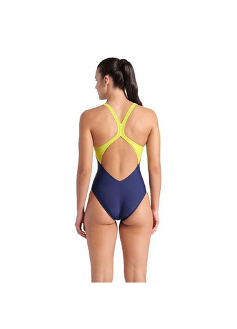 Темно-синій демісезонний купальник закритий для жінок breath swimsuit v back lb темно-синій Arena