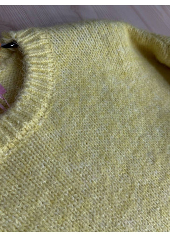 Жовтий демісезонний светр жіночий fancy matinee 6119 оверсайз меланж No Brand