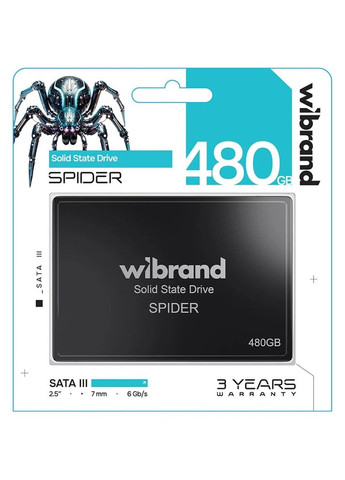 SSD накопичувач Spider 480GB 2.5" 7mm SATAIII Bulk (WI2.5SSD/SP480GB) Wibrand (323134108)