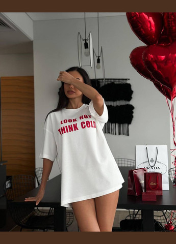 Женская футболка оверсайз с надписью MonCher - (338427493)