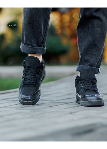 Черные демисезонные кроссовки jordan 3 retro black cat No Brand Jordan Retro 3