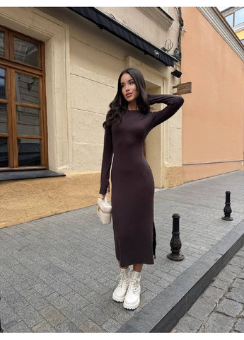 Коричнева повсякденний жіноча сукня з віскози Україна