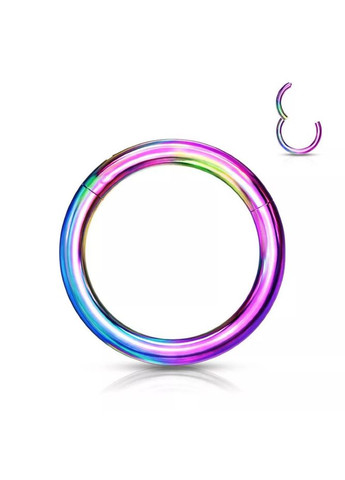 Кольцо кликер из титана RHT4-1408-W серьга для пирсинга септума, хряща уха (1.6 мм, 8 мм Разноцветный) Spikes (333698360)