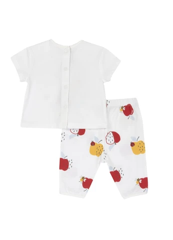 Білий костюм solare: футболка та штани,, розмір (090.73928.064) Chicco