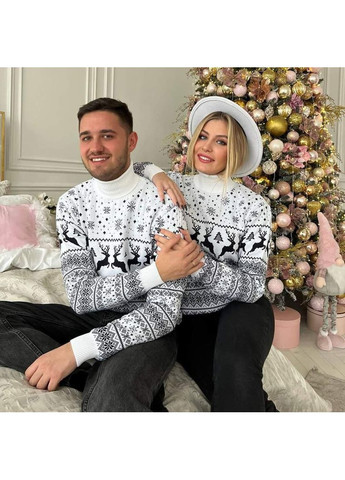 Белый демисезонный новогодний свитер-гольф – замер в описании GD/GL Модний простір