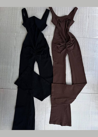 Спортивний комбінезон No Brand комбінезон-брюки однотонний чорний спортивний, кежуал дайвінг