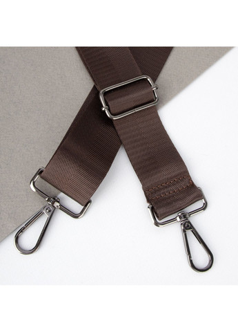 Ремінь для сумки текстильний 38 мм 1903 black з карабінами коричневий HandyCover (369368460)