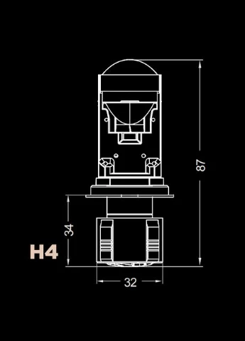 LED лампы автомобильные с линзой LE-03 H4 H/L 6000K 31W/41W DriveX (333334971)