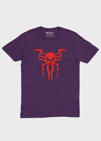 Фиолетовая демисезонная футболка для девочки с принтом супергероя - человек-паук (ts001-1-dby-006-014-110-g) Modno