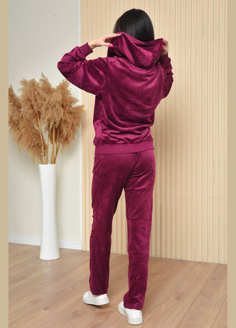 Костюм спортивний жіночий велюровий бордового кольору Let's Shop (289719714)