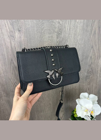 Шкіряна жіноча міні сумочка міні-сумка клатч пташки чорна з натуральної шкіри флотар Bird (328267035)