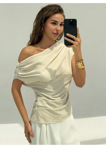 Хаки блуза SHEIN