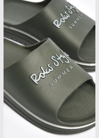 Темно-зеленые кэжуал шлепанцы мужские пена темно-зеленого цвета Let's Shop