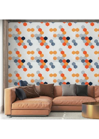 Панель стінова 3D 700х700х4мм Мозаїка оранжева 3DPanda2013 Sticker Wall (323154758)