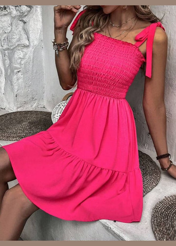 Малиновое кэжуал платье No Brand однотонное