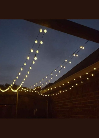 Уличная светодиодная гирлянда Solar 7 метров 50 LED на солнечной батарее "Хрустальные шары" SunLamp (305572032)