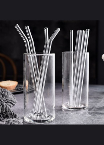 Скляні трубочки для коктейлю набір 8 шт + 2 щітки + чохол, трубочки для напоїв, екологічні соломинки No Brand (338436995)