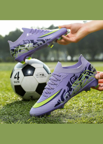 Фиолетовые футбольные бутсы No Brand без шнурков