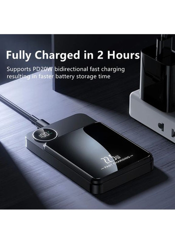 Power bank бездротовий XIYT Y211 / швидка зарядка / Magsafe / Magnetic / 22.5W + 15W / 10000 mAh Black No Brand (322899498)