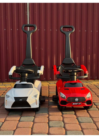 Дитяча машинка-каталка толокар (батьківська ручка, педаль газу, світлові та звукові ефекти), Червоний Gordon (362215207)