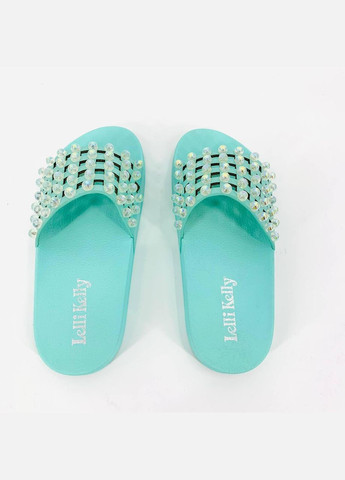 Бирюзовые шлепанцы, арт. 5910, бирюза, италия, 34 р. (20 см) Lelli Kelly