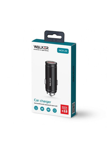 Автомобільний зарядний пристрій (адаптер) WCR-23 Qualcoмм 1USB QC3.0 / 2.4A black Walker (333827631)