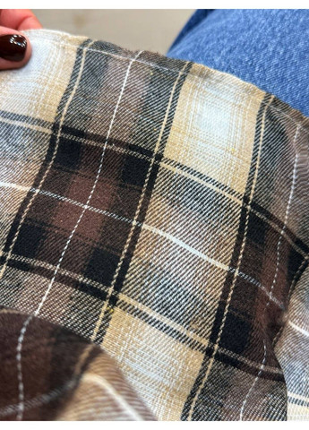 Темно-коричневая рубашка No Brand