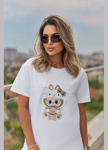 Трендовая футболка женская с принтом Labubu Fashion Girl Little Wild - (340917229)