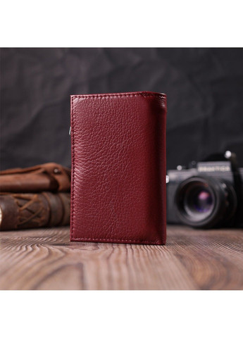 Кожаный женский кошелек в три сложения 22489 Бордовый st leather (278258936)