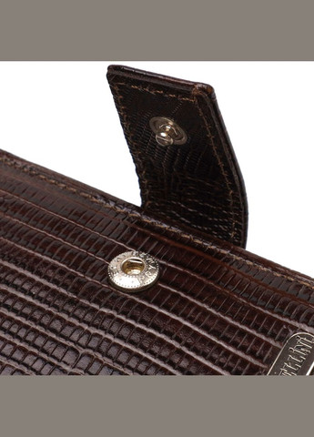 Мужской современный кошелек горизонтального формата из натуральной кожи с тиснением 21757 Коричневый Canpellini (331911049)