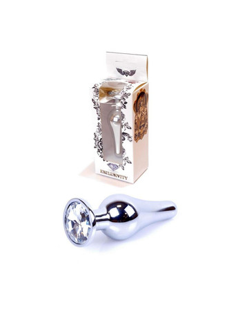 Анальна пробка з кристалом для початківців анальний плаг для новачків з каменем Jewellery Silver Butt Plug Boss (317748009)