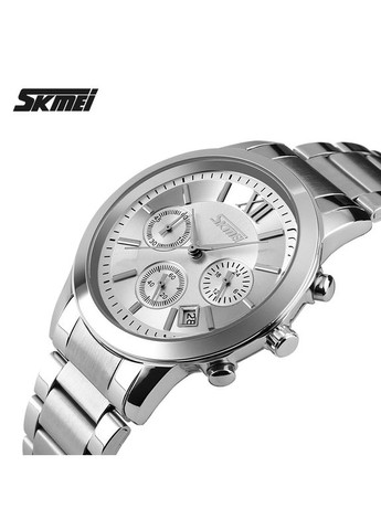 Годинники 9097SI Кварцові сріблясті чоловічі з календарем і секундоміром для повсякденного використання ProDobro (367265165)