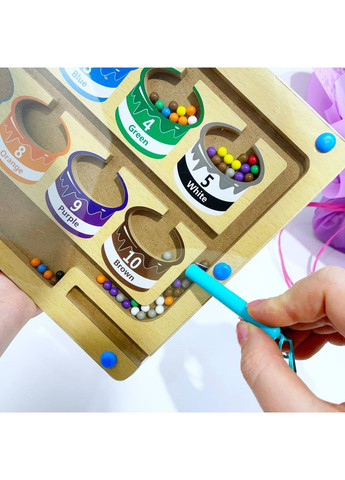 Розвиваюча дерев'яна іграшка Сортер магнітний Лабіринт, Дерев’яний сортер монтессорі з магнітною ручкою No Brand (362046035)