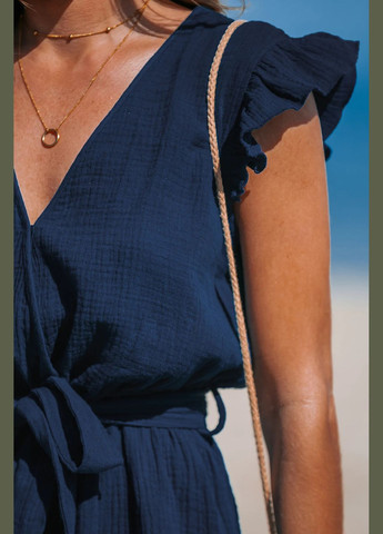 Комбінезон CUPSHE однотонний темно-синій повсякденний бавовна