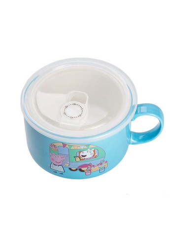 Миска для локшини керамічна Summer Time 770 мл з герметичною кришкою, блакитний Yiwu (328603959)