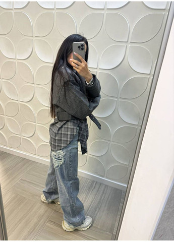 Сіра демісезонна жіноча косуха на підкладці косуха No Brand