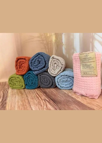 Покривало бавовняне вафельне 80х150 см Зелений (П4К-al-vafel-pled-001-02) No Brand (308755051)