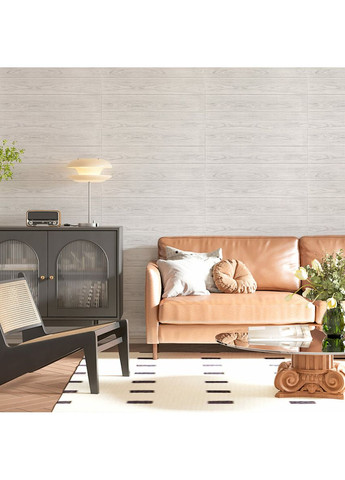 Самоклеюча декоративна 3D панель 700х700х4мм Біле дерево (383) SW-00000652 Sticker Wall (370674904)