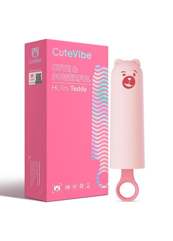 Вибратор Teddy Pink (Black Dildo), реалистичный вибратор под видом мороженого CuteVibe (297586696)