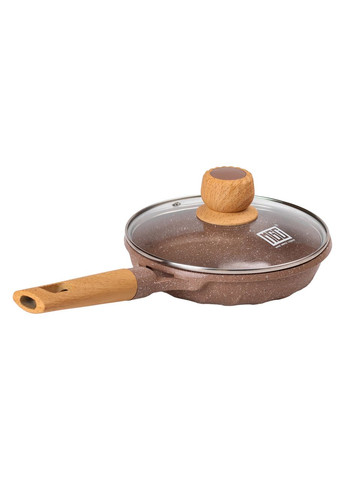 Мраморная алюминиевая сковорода с антипригарным покрытием 1 литр Ø 20 см кофейная HP-4-421CO MGC (306848964)